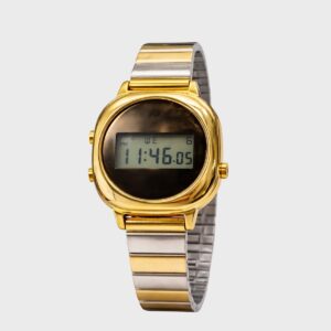 Premium Digital Gold Silver Stainless Steel Watch