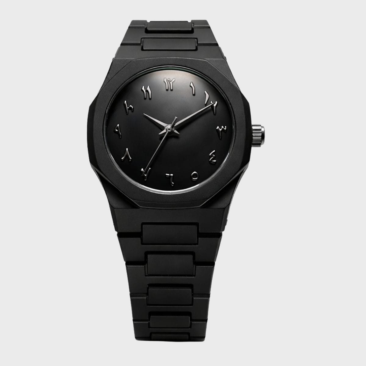 Premium Black Metal Men’s Watch – Classic | Dual Tone | Arabic Dial - Image 3