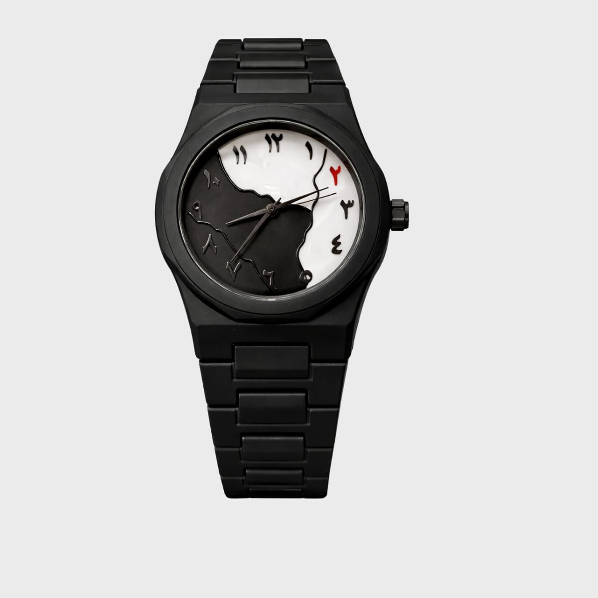 Premium Black Metal Men’s Watch – Classic | Dual Tone | Arabic Dial
