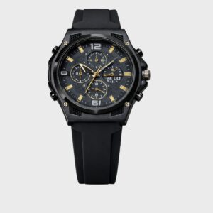 Premium Sport Chronograph Black Silicone Watch