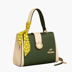 Stylish Green & Cream Ladies Handbag
