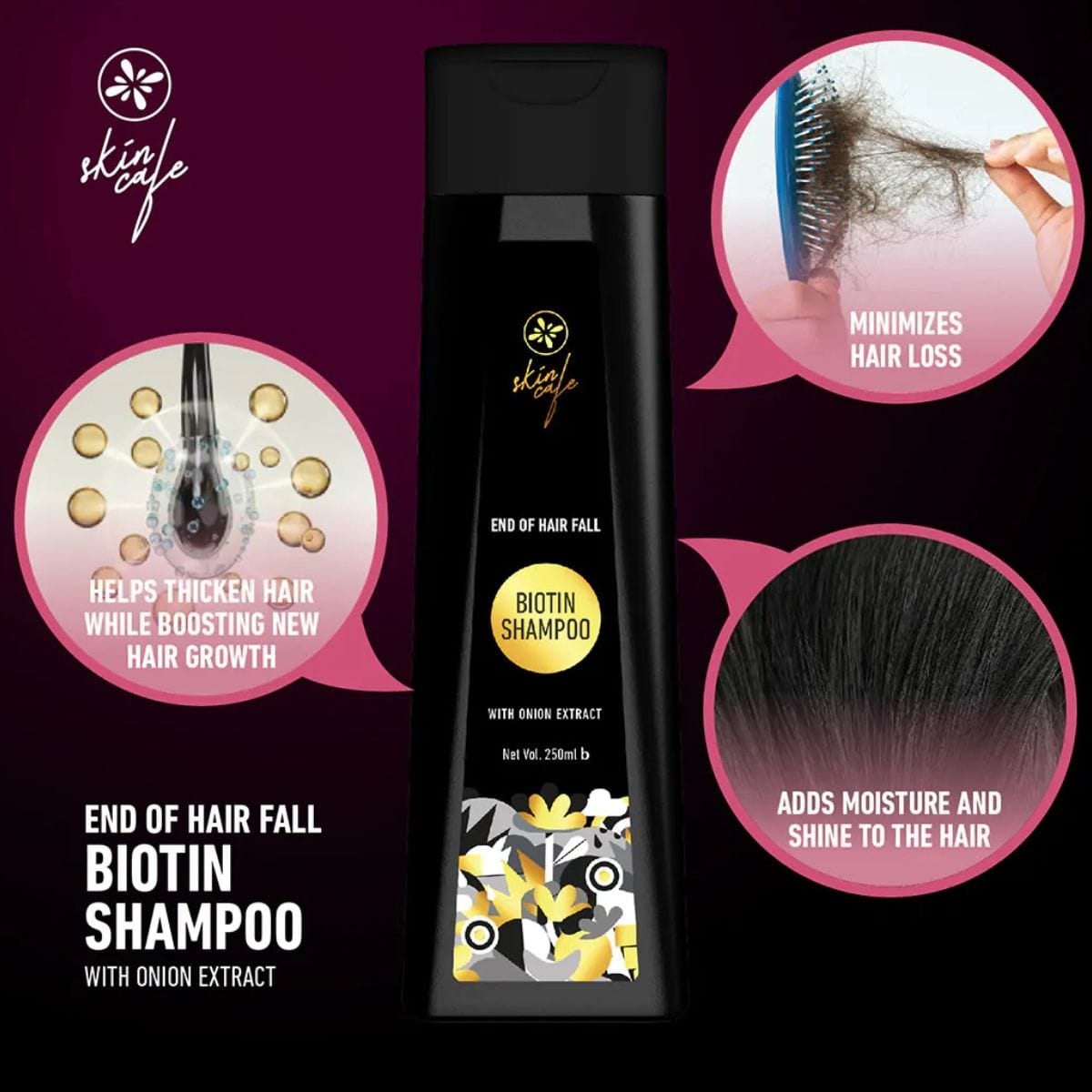 Best Biotin Shampoo - Skin Cafe Biotin Shampoo with Onion Extract 250ml - Image 2