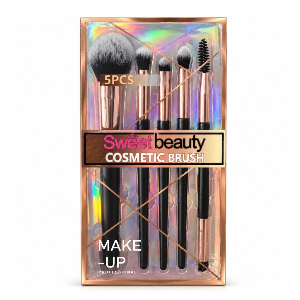 Sweet Beauty 5 Pcs Professional Makeup Brush Set – Face & Eye Cosmetic Brushes
