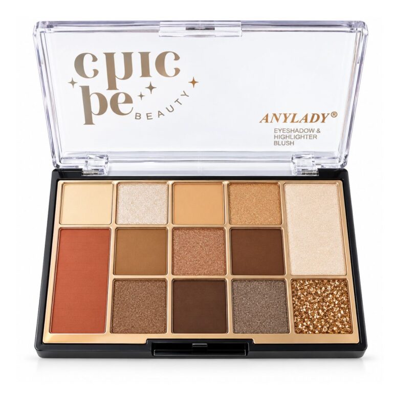 ANYLADY 12 Color Eyeshadow & Face Makeup Palette – Matte, Shimmer & Glitter