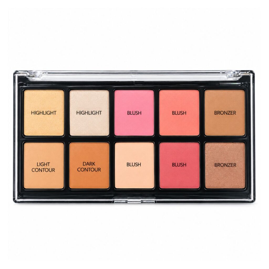 10 Color Face Makeup Palette – Blush, Highlighter, Contour & Bronzer